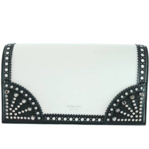 MICHAEL KORS COLLECTION LEATHER STUDDED CLUTCH NEW WITH TAGS